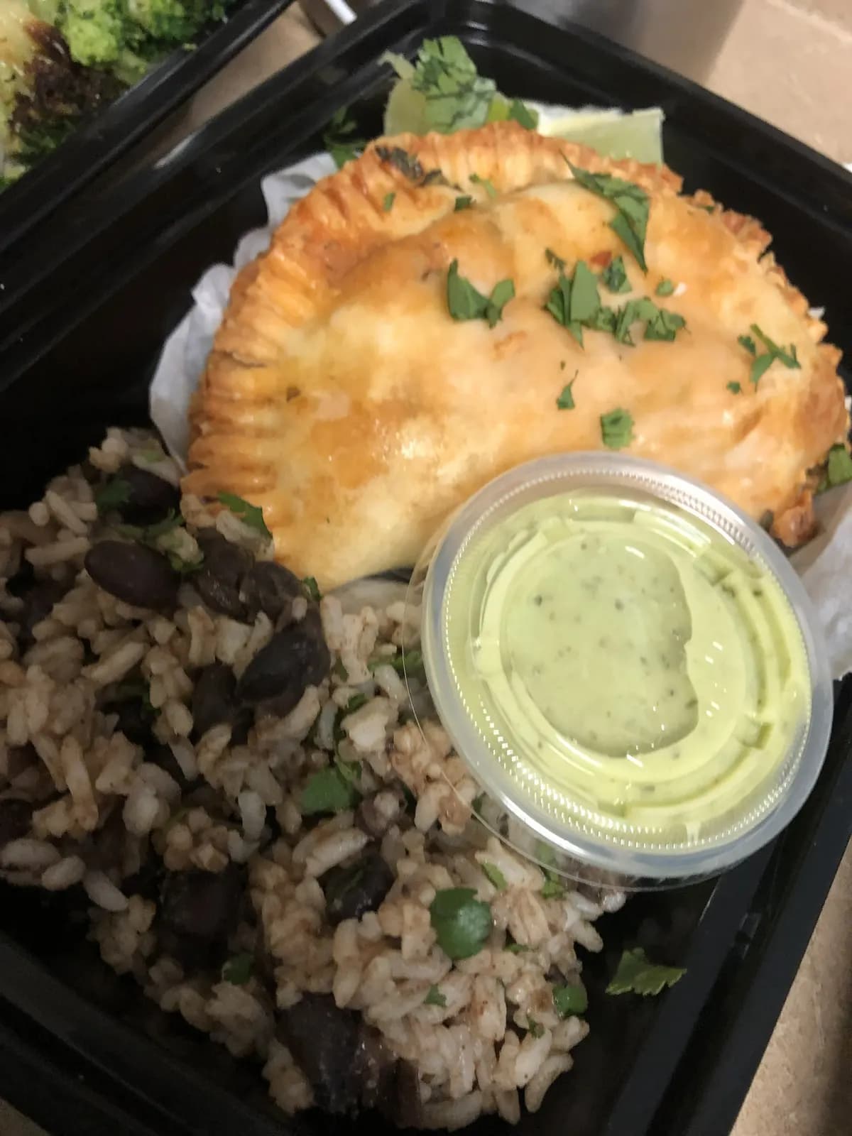 Meal Plan plate with rice and a pastry